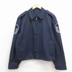 XL★古着 バンヒューセン 長袖 ミリタリー ジャケット メンズ 80年代 80s タロン 紺 26apr15
