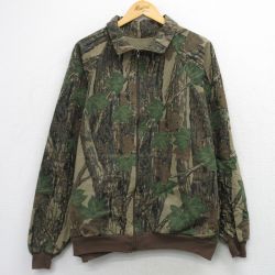 XL★古着 長袖 ジャケット メンズ 90年代 90s TREBARK ラグラン 大きいサイズ コットン USA製 茶他 迷彩 26apr22