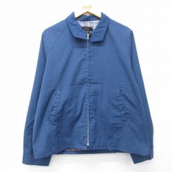 XL★古着 長袖 ジャケット スイングトップ メンズ 70年代 70s ラグラン タロン 紺 26apr22