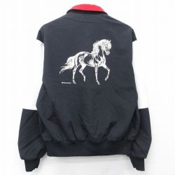 L★古着 Dunbrooke 長袖 ジャケット メンズ 90年代 90s 馬 USA製 黒他 26apr22