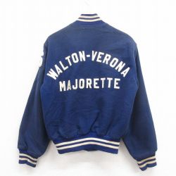 M★古着 長袖 ビンテージ スタジャン メンズ 70年代 70s WALTON 紺 ネイビー 25oct02 中古 アウター ジャンパー ブルゾン