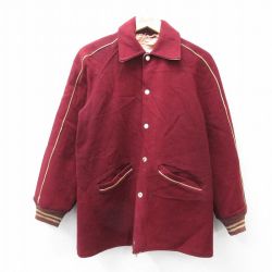M★古着 長袖 ビンテージ スタジャン メンズ 60年代 60s リバーシブル ラグラン ウール エンジ他【spe】 25nov13