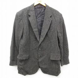 L★古着 長袖 テーラード ジャケット メンズ 90年代 90s ウール グレー 25feb19 中古 アウター