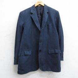 L★古着 ブルックスブラザーズ 長袖 ブランド テーラード ジャケット メンズ 00年代 00s ロング丈 シルク イタリア製 紺 25nov13