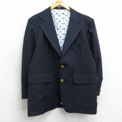 M★古着 JCペニー 長袖 テーラード ジャケット ブレザー メンズ 80年代 80s USA製 濃紺 25dec11