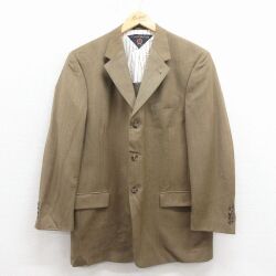 L★古着 トミーヒルフィガー 長袖 ブランド テーラード ジャケット メンズ 90年代 90s ウール USA製 ベージュ 25dec15