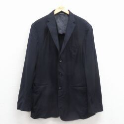 L★古着 ラルフローレン 長袖 ブランド テーラード ジャケット メンズ 90年代 90s ロング丈 ウール イタリア製 紺【spe】 25dec15