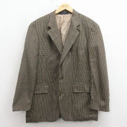 L★古着 ラルフローレン チャップス 長袖 ブランド テーラード ジャケット メンズ 80年代 80s カナダ製 ベージュ系他 チェック 25dec25