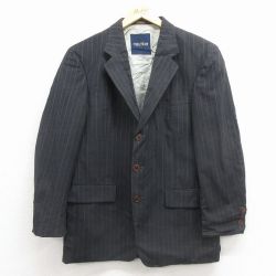 M★古着 ノーティカ 長袖 ブランド テーラード ジャケット メンズ 90年代 90s ウール USA製 黒系他 ストライプ【spe】 26jan20