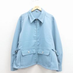 XL★古着 長袖 ビンテージ ジャケット メンズ 70年代 70s 大きいサイズ タロン 水色 25nov19