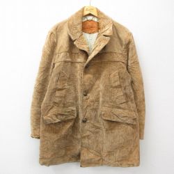 XL★古着 ウールリッチ WOOLRICH 長袖 ジャケット メンズ 90年代 90s コーデュロイ 太畝 ロング丈 茶 ブラウン 内側ウール 24nov16 中古 アウター