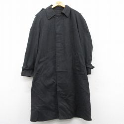 L★古着 長袖 ウール コート メンズ 90年代 90s ラグラン ロング丈 USA製 黒 ブラック 25jan28 中古 アウター
