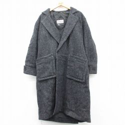 L★古着 長袖 ウール コート メンズ 90年代 90s ロング丈 グレー他 25feb04 中古 アウター