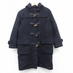 L★古着 グローバーオール 長袖 ウール ダッフル コート パーカー メンズ 90年代 90s ロング丈 イングランド製 紺 ネイビー 【spe】 25feb04 中古 アウター
