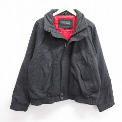 XL★古着 長袖 ウール ジャケット メンズ 00年代 00s ラグラン 濃グレー 25feb05 中古 アウター
