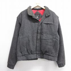 【50%OFF】L★古着 長袖 ウール ジャケット メンズ 90年代 90s 濃グレー 25feb05 中古 アウター