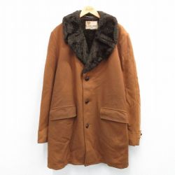 XL★古着 レイクランド LAKELAND 長袖 ウール ギャング コート メンズ 70年代 70s ロング丈 USA製 茶他 内側ファー【spe】 25nov18