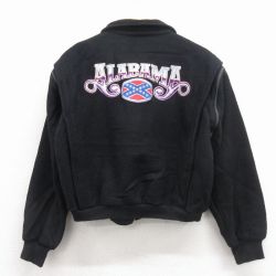 L★古着 長袖 ロック バンド ウール ジャケット メンズ 90年代 90s アラバマ 刺繍 黒 25dec27