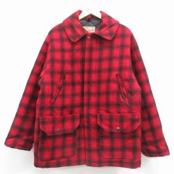 XL★古着 ウールリッチ 長袖 ウール ジャケット メンズ 00年代 00s マッキーノ 赤他 チェック 25dec27