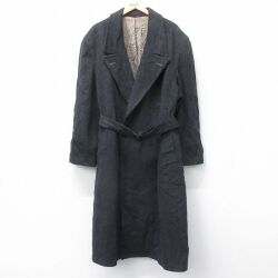 XL★古着 長袖 ウール コート メンズ 90年代 90s 大きいサイズ ロング丈 USA製 黒 26jan06