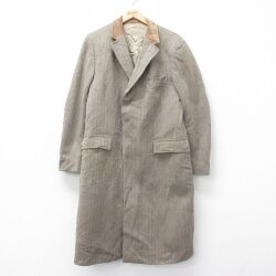 ウール 80s コート ヘリンボーン ブラウン L | 古着