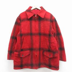 XL★古着 長袖 ビンテージ ウール ジャケット メンズ 60年代 60s マッキーノ 大きいサイズ USA製 タロン 赤他 チェック【spe】 26jan08