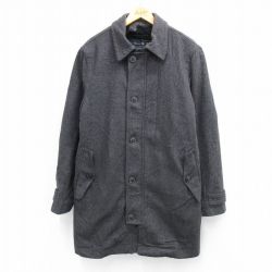 L★古着 ギャップ GAP 長袖 ウール コート メンズ ロング丈 グレー 内側ボア 26jan19
