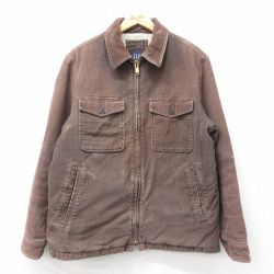 L★古着 ギャップ GAP 長袖 コーデュロイ ジャケット メンズ 00年代 00s 茶 内側ボア 26jan21