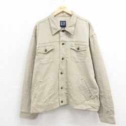 XL★古着 ギャップ GAP 長袖 コーデュロイ ジャケット メンズ コットン ベージュ 26jan23