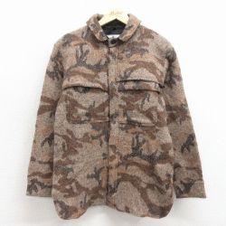 【20%OFF】90s ウールシャツジャケット 迷彩ベージュ S | 古着