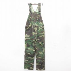 W37★古着 リバティ オーバーオール メンズ 00年代 00s ダブルニー 緑 グリーン 迷彩 【spe】 24dec06 中古 ボトムス