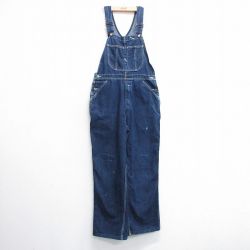 W36★古着 ローバックス オーバーオール メンズ 90年代 90s 紺 ネイビー デニム 25feb19 中古 ボトムス