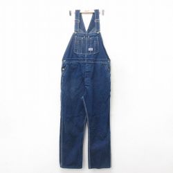 W42★古着 ビッグスミス オーバーオール メンズ 90年代 90s 大きいサイズ コットン USA製 紺 ネイビー デニム 25mar05 中古 ボトムス