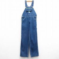 W35★古着 リバティ オーバーオール メンズ コットン 紺 ネイビー デニム 25mar08 中古 ボトムス