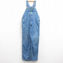 W41★古着 リバティ オーバーオール メンズ 大きいサイズ コットン 紺 ネイビー デニム 25mar08 中古 ボトムス