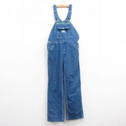 W36★古着 リバティ オーバーオール メンズ コットン 紺 ネイビー デニム 25mar21 中古 ボトムス