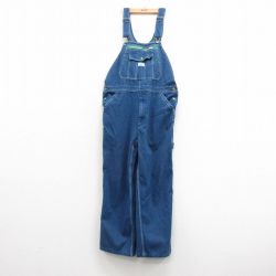 W39★古着 リバティ オーバーオール メンズ 大きいサイズ コットン 紺 ネイビー デニム 25mar21 中古 ボトムス