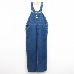 W37★古着 リバティ オーバーオール メンズ コットン 紺 ネイビー デニム 25mar22 中古 ボトムス