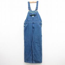 W37★古着 リバティ オーバーオール メンズ 紺 ネイビー デニム 25mar22 中古 ボトムス