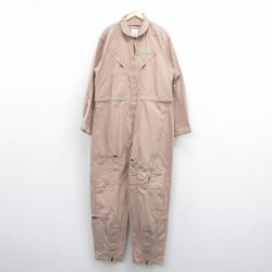 W49★古着 長袖 ミリタリー ツナギ メンズ 00年代 00s CWV-27/P 大きいサイズ USA製 ベージュ カーキ 25jul05 中古 オールインワン ボトムス