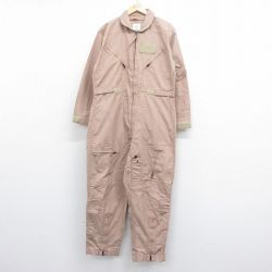 W42★古着 長袖 ミリタリー ツナギ メンズ 00年代 00s CWU-27/P 大きいサイズ USA製 ベージュ カーキ 【spe】 25jul05 中古 オールインワン ボトムス