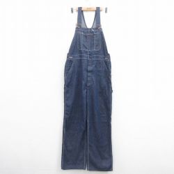 W36★古着 オーバーオール メンズ 80年代 80s 濃紺 ネイビー デニム 25aug22 中古 ボトムス