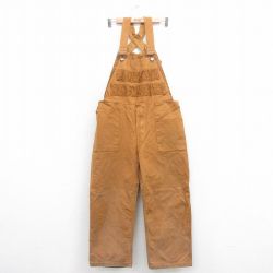 W39★古着 レッドヘッド ハンティング オーバーオール メンズ 90年代 90s ダック地 コットン USA製 茶 ブラウン 25aug22 中古 ボトムス