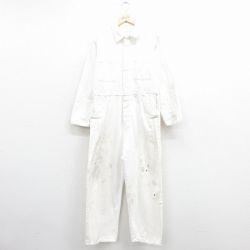 W38★古着 長袖 ツナギ メンズ 白 25dec11