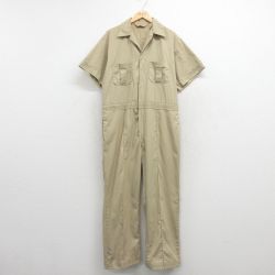 ビッグマック 90s 半袖ワークツナギ オープンカラー ベージュ W42 | 古着