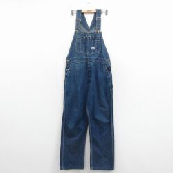 W36★古着 ビッグスミス オーバーオール メンズ 90年代 90s USA製 紺 デニム【spe】 26may12