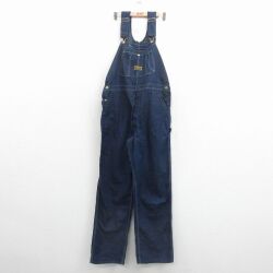 W40★古着 DEE CEE オーバーオール メンズ 80年代 80s 大きいサイズ コットン USA製 濃紺 デニム【spe】 26may12