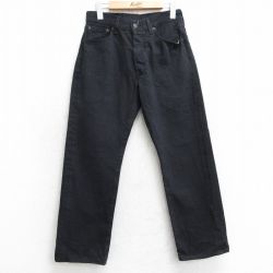 W29★古着 ジーンズ Levis リーバイス 501 メンズ コットン 黒 ブラック デニム 25mar24 中古 ボトムス ジーパン Gパン ロング パンツ