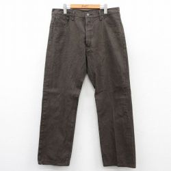 W37★古着 ジーンズ Levis リーバイス 501 メンズ コットン こげ茶 ブラウン デニム 25jun18 中古 ボトムス ジーパン Gパン ロング パンツ
