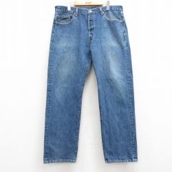 W37★古着 ジーンズ Levis リーバイス 501 メンズ 00年代 00s コットン 紺 ネイビー デニム 25jul17 中古 ボトムス ジーパン Gパン ロング パンツ